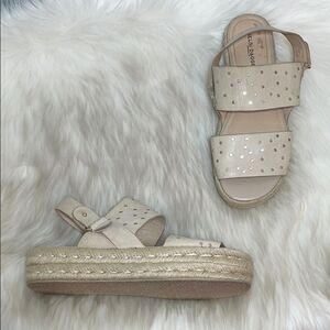 Kelsi Dagger Devon Cream Platform Espadrilles Sz 9